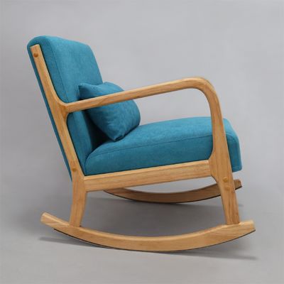 Massivholzrahmen Mitte des Jahrhunderts Moderne Samtgewebe Schaukelsofa Stuhl für Luxus Wohnzimmer Design Stil