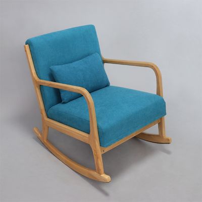 Massivholzrahmen Mitte des Jahrhunderts Moderne Samtgewebe Schaukelsofa Stuhl für Luxus Wohnzimmer Design Stil