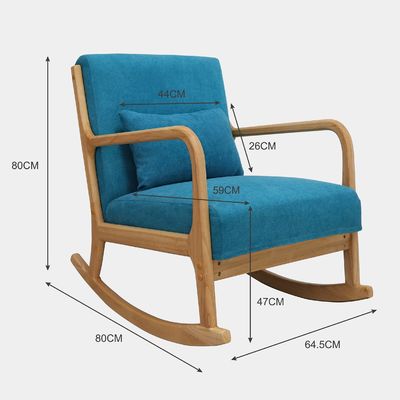Massivholzrahmen Mitte des Jahrhunderts Moderne Samtgewebe Schaukelsofa Stuhl für Luxus Wohnzimmer Design Stil