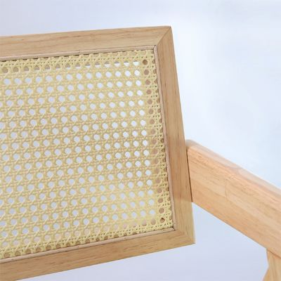 OEM-Dienstleistung W46*D47*H91CM Nordic Holzmöbel Polsterte Rattan-Rückenlehne Massivholz-Esstühle für Hotelrestaurants