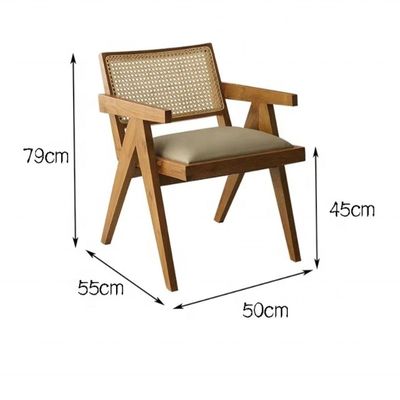 Spezifischer Speisestuhl Design Wohnmöbel Rattan Stuhl mit Postverpackung und gepolstertem Massivholz