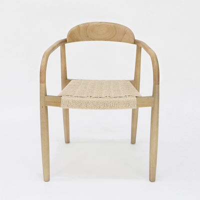 W55*D54*H76CM Modernes Design Wohnmöbel Handgewebter Schnur Massivholz Esszessel