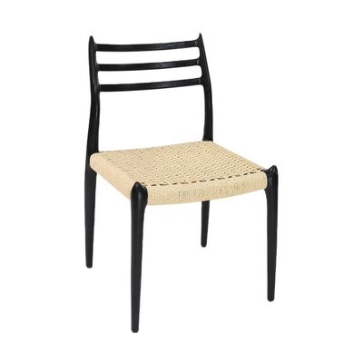 Outdoor Seil Gewebter Stuhl Massivholz Armloser Stuhl Komfort Esszimmer Wohnzimmer Seil Stuhl Möbel mit NO Falten