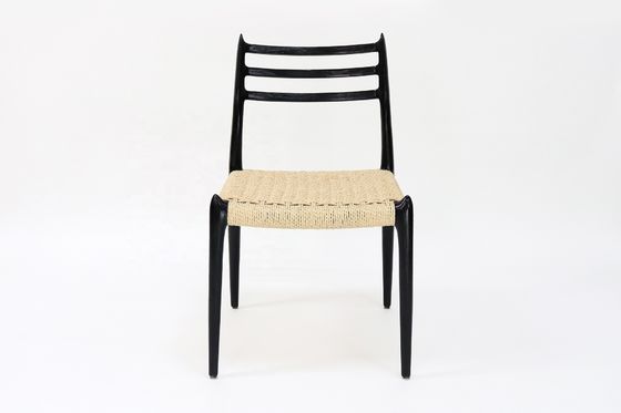 Outdoor Seil Gewebter Stuhl Massivholz Armloser Stuhl Komfort Esszimmer Wohnzimmer Seil Stuhl Möbel mit NO Falten