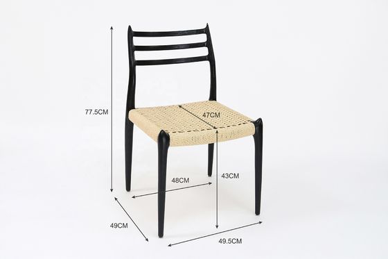 Outdoor Seil Gewebter Stuhl Massivholz Armloser Stuhl Komfort Esszimmer Wohnzimmer Seil Stuhl Möbel mit NO Falten