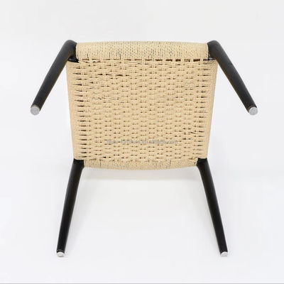 Komfortable Handgewebte Y Mail Verpackung Moderner Stil Außen Massivholz Seilstuhl für Esszimmer- und Wohnzimmermöbel