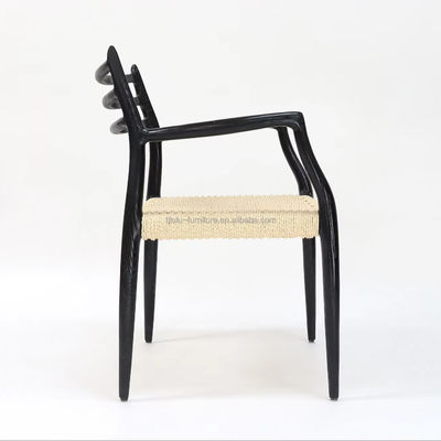 Massivholz Speisestuhl Möbel W64*D50.5*H77CM Handgewebter Außenseil Papierseilstuhl in Postverpackung Y