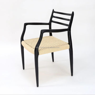 Massivholz Speisestuhl Möbel W64*D50.5*H77CM Handgewebter Außenseil Papierseilstuhl in Postverpackung Y