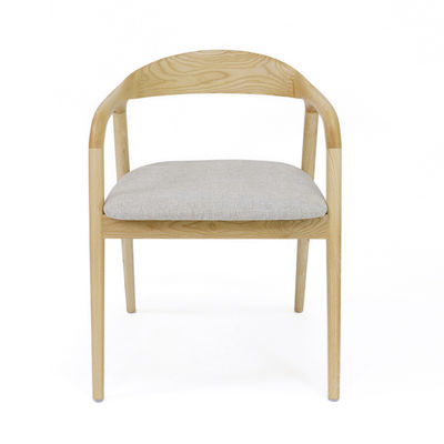 Einfacher Holzsessel Stoff Lounge Restaurant Nordic Holz Speisen Kaffee Tee Freizeitstühle Massivholz Speisesessel OEM/ODM