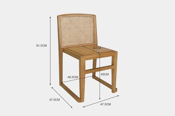 Stackbare Wicker-Stuhl mit Rattan-Rücken und Massivholz-Sitz für Hochzeit Outdoor-Café Esszimmermöbel