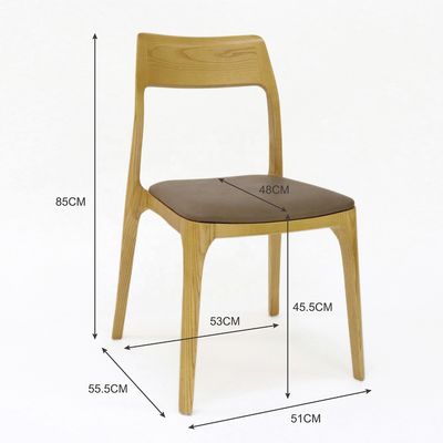 Nordic Moderne Speisesaal Massivholzrahmen Leder Speisestuhl Stapelstuhl zeitloses und klassisches Design