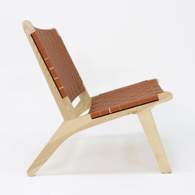 Modernes Design Nordic Luxury Lounge Chair PU Leder Massivholz Freizeitsofa Stuhl für Wohnzimmer