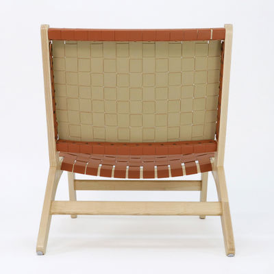 Modernes Design Nordic Luxury Lounge Chair PU Leder Massivholz Freizeitsofa Stuhl für Wohnzimmer