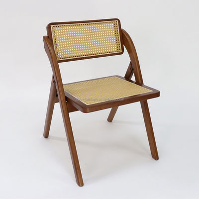Esszimmermöbel kundenspezifisch Klappbares Rattan Massivholz Esszessel für Restaurant