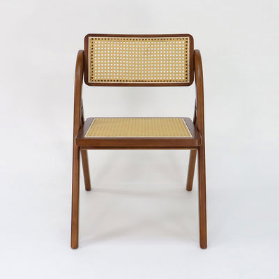 Esszimmermöbel kundenspezifisch Klappbares Rattan Massivholz Esszessel für Restaurant