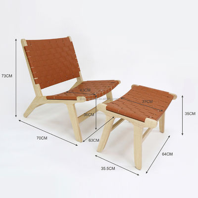 Modernes Design Solidwood Freizeitsofa Stuhl für Wohnzimmer Set PU Leder Loungestuhl in Walnuss-Ausführung