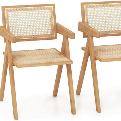 Massivholz- und Rattanpolster Nordic Dining Chair für Restaurant Modernes Wohnmöbeldesign