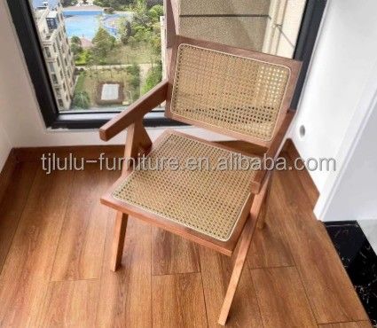 Massivholz- und Rattanpolster Nordic Dining Chair für Restaurant Modernes Wohnmöbeldesign