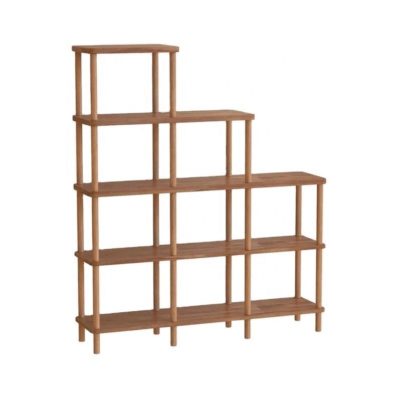 Wohnzimmer Massivholz Bücherregal Buche Holz Minimalistisch Holz Bücherregal mit Regalen Klappbar