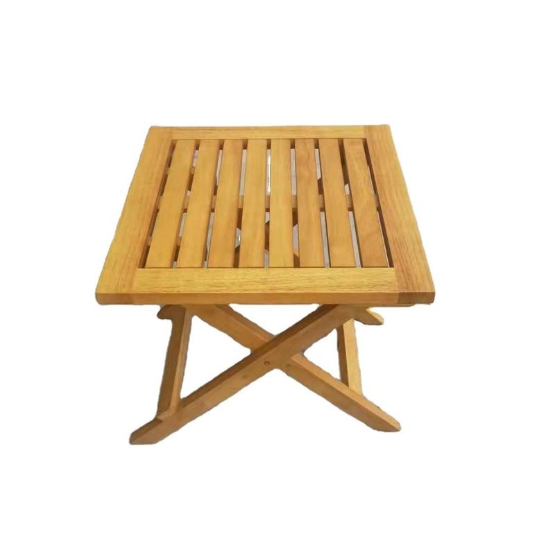 Modernes Design Kleines Klappgartenkautschukholz Tisch für Terrasse Outdoor Kaffee Getränke Postverpackung Moderner Stil