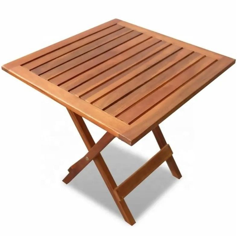 Picknick Massivholzrahmen Klappgartentisch für Outdoor-Kaffee-Tee-Getränke und Seitenpatio