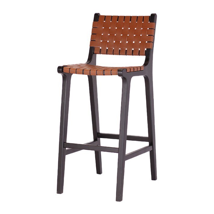 Moderner Stil Hochmassivholz Barstuhl für Nordische Mode Bistro Sattel Leder