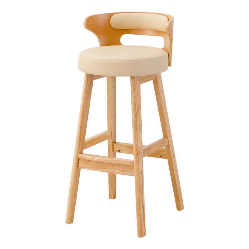 Nordic Modern Simple Wood Bar Hochstuhl Naturmassivholz Hocker in Freizeiteinrichtungen und Hochstuhl