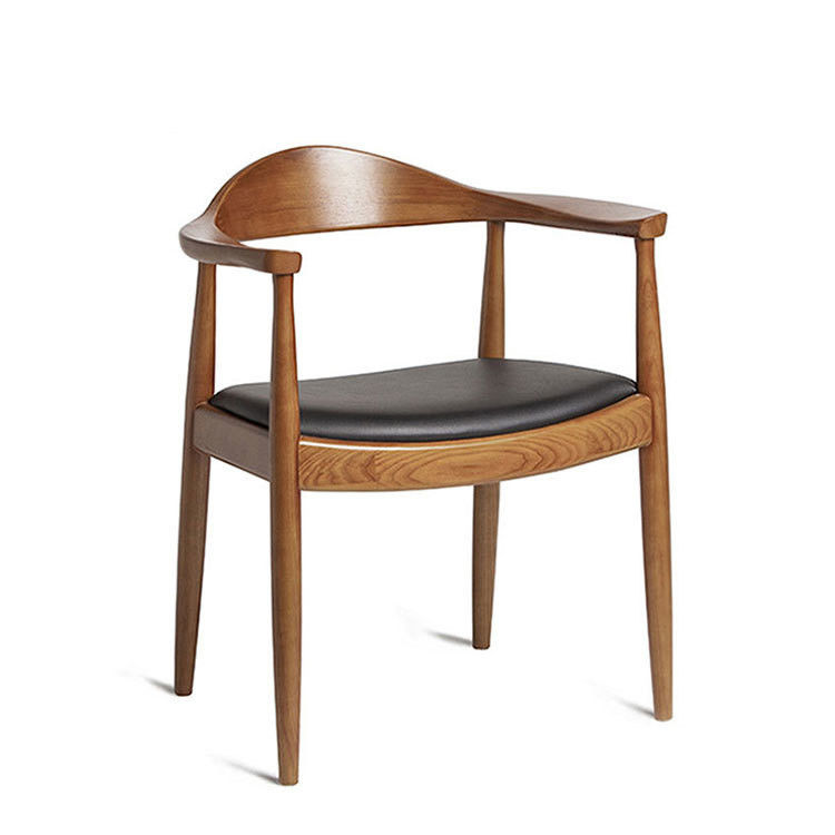 Kurzbein Nordic Restaurant Gebraucht Holz Imitation Teak-Esstuhl mit Vinylpolsterung