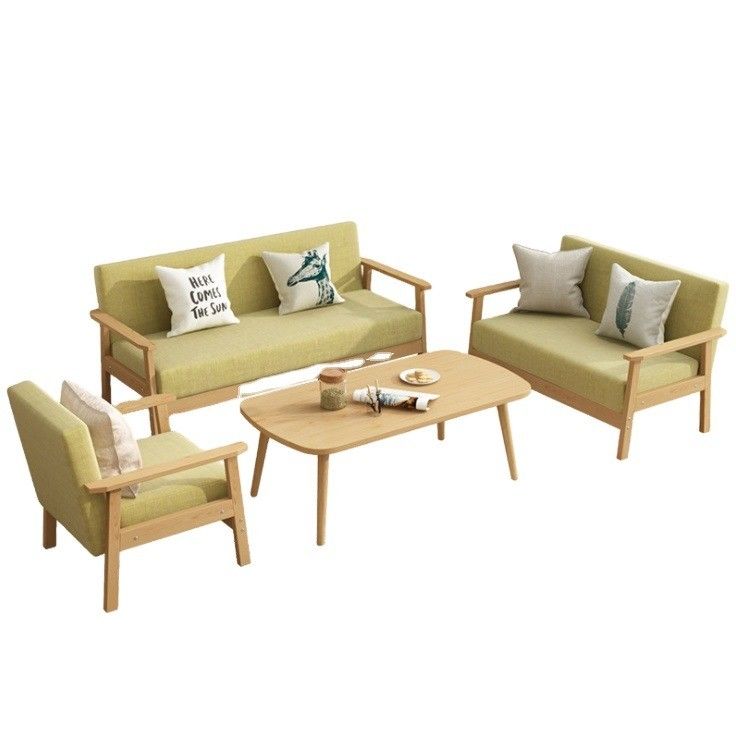 Moderne gepolsterte Holzsofa Möbel für das Wohnzimmer in 64/113/157cm*59cm*71/101/146cm