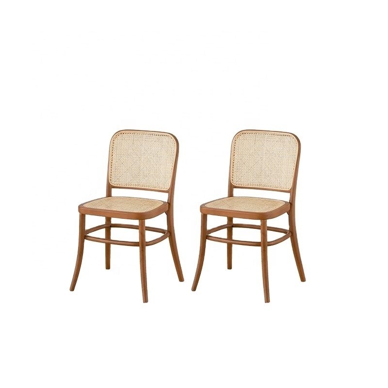 Holz-Rattan-Rückenlehne Freizeit-Rattan-Esstuhl für den Außengarten Restaurant-Café Möbel