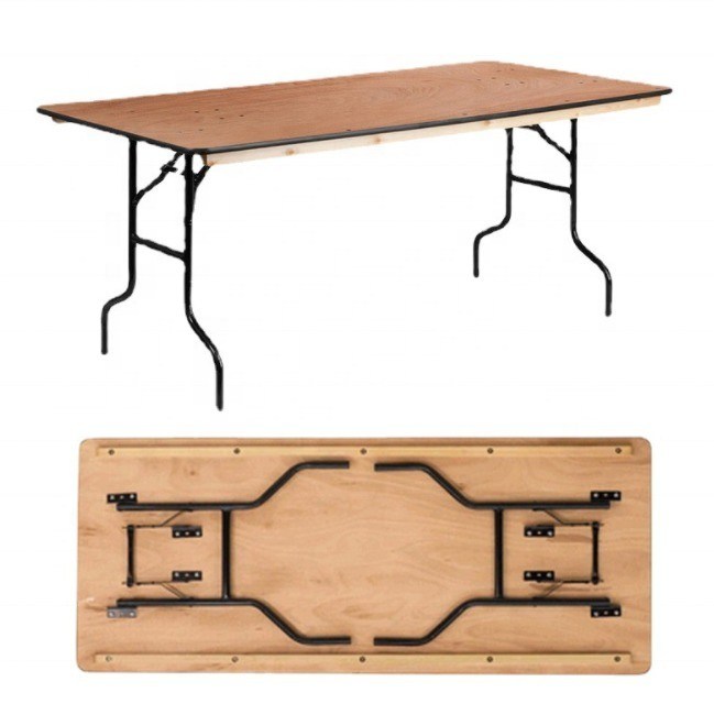 Außenrechteckige Massivholz Bankett Hochzeit Hotel Klapptische im modernen Design für Hochzeiten und Hotels