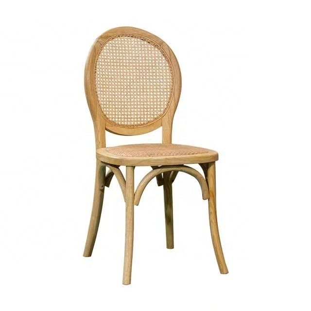 Hotel Bankett Veranstaltung Esszimmer Möbel Luxus Moderne Stapelbare Rattan Holz Hochzeitsstühle für elegante Sitzgelegenheiten