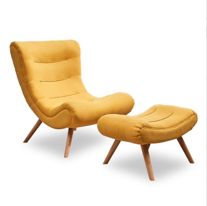 Moderne Freizeit-Lounge-Stühle für das Esszimmer / Wohnzimmer Massivholz Stoff Schneckenstuhl Faulsofa