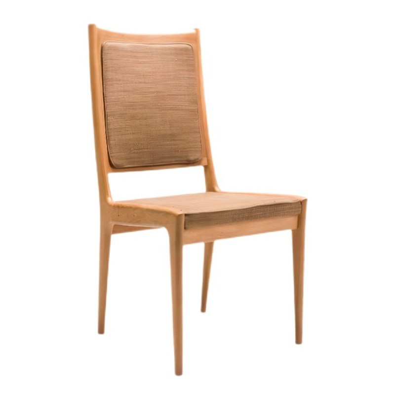 Esszimmermöbel aus Massivholz Hohe Rückenstühle mit Stoffpolsterung im nordischen Design