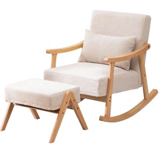 Wohnzimmermöbel im europäischen Stil Holz Polstermassivholz Schaukelsofa Stuhl mit Postverpackung