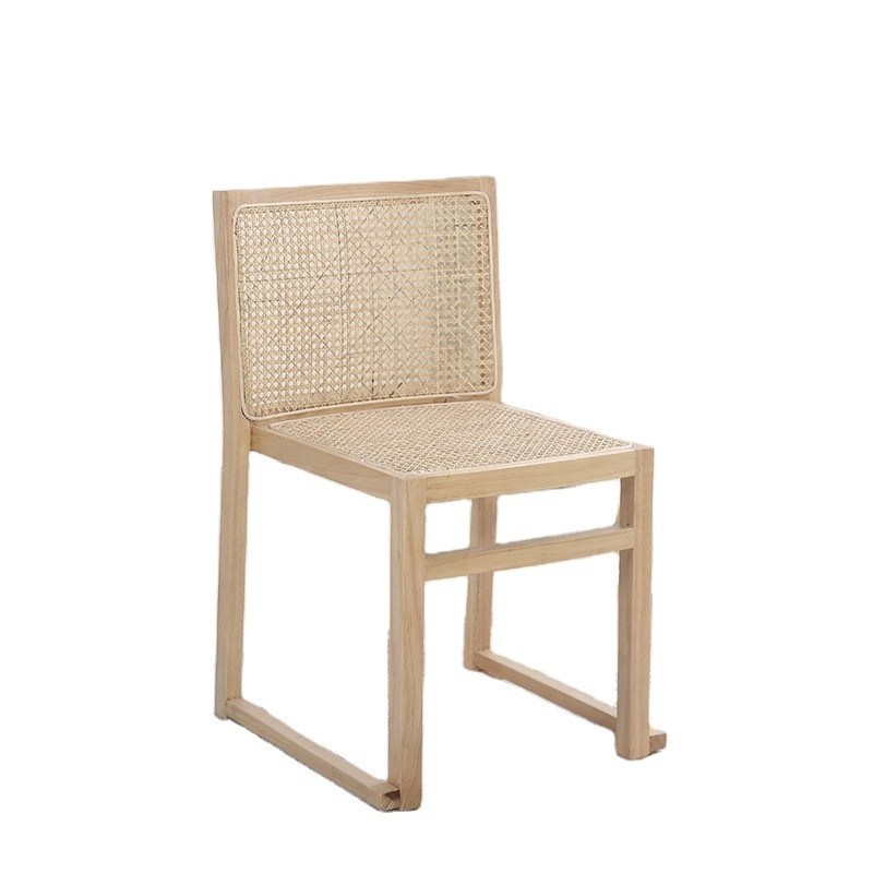 Esszimmermöbel aus echtem Rattan Massivholz Esszessel für Stapel- und Nordische Freizeit