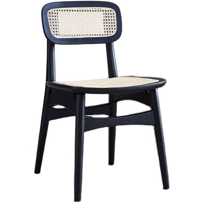 Moderne Design Nordic Praktische Massivholzstuhl Rattan Esszessel für Restaurant