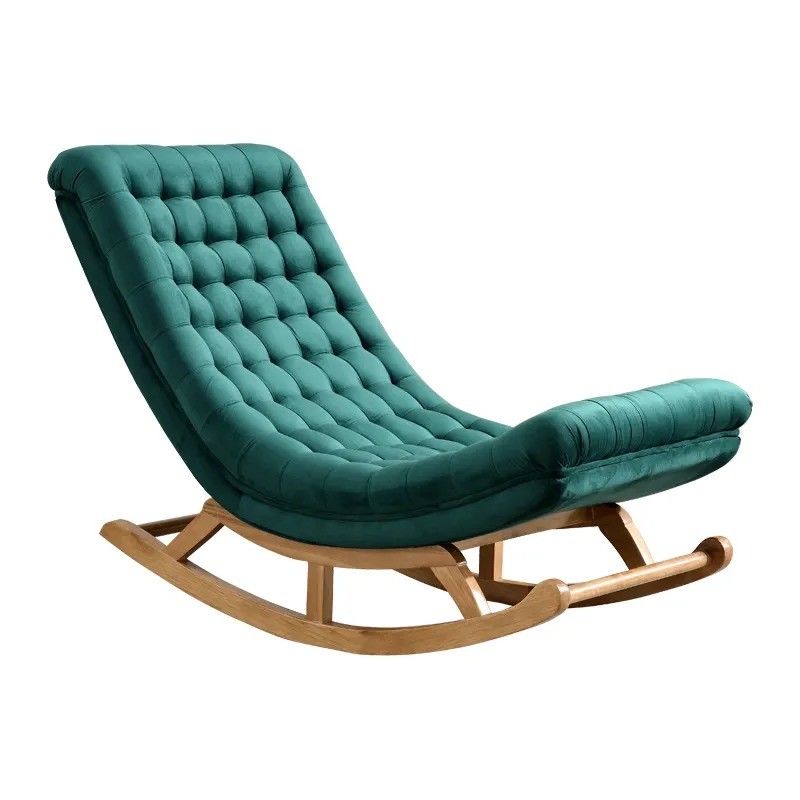 OEM-Service akzeptiert Massivholz Single Tufted Stoff Freizeit Schaukelsofa Stuhl KEIN Falten