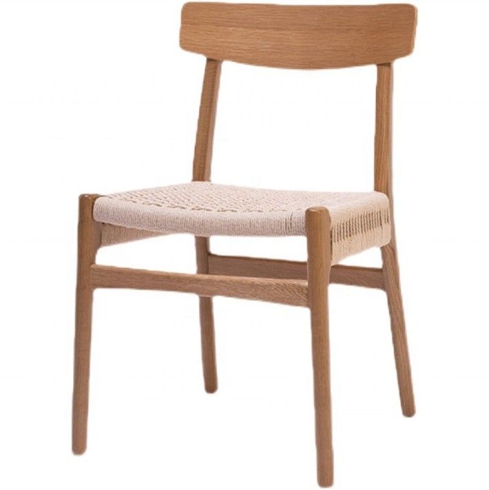 Klassisches Esszimmer und Wohnzimmer Möbel gutes Design Antike Eichenholz Wishbone Stühle mit Seil Sitz