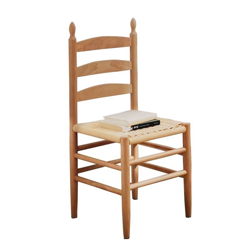 KEINE Klapprücken-Tischstuhl mit handgefertigtem Massivholz und Seil gewebtem Kissen OEM Service akzeptiert