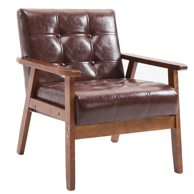 Komfortable Holzdesign Pu Sitz Sessel für Hotelessen im Bürogebäude und Café