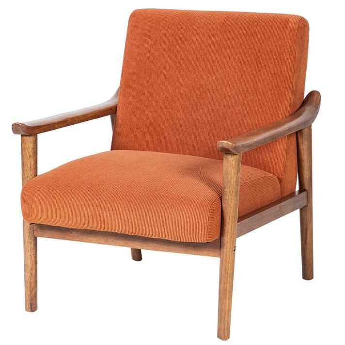 Postverpackung Custom Nordic Polstered Single Sofa Stuhl Holz und Stoff Sessel mit Custom Polsterung