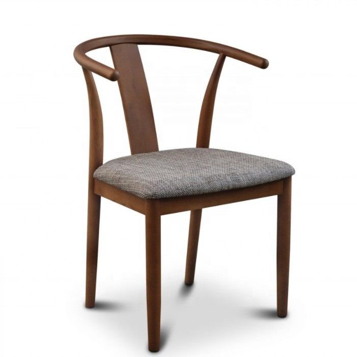Vintage-Coffee-Shop-Möbel aus Massivholz Speisestuhl aus Wishbone mit Kissen und Mahagoni
