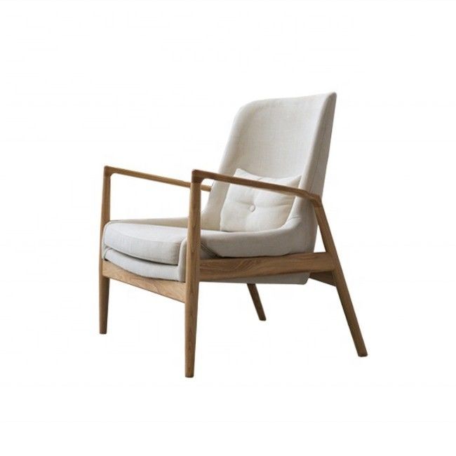 Holzpolsterte Wohnzimmermöbel Moderne Lounge Sessel OEM Ja Postverpackung N Holz Armstuhl