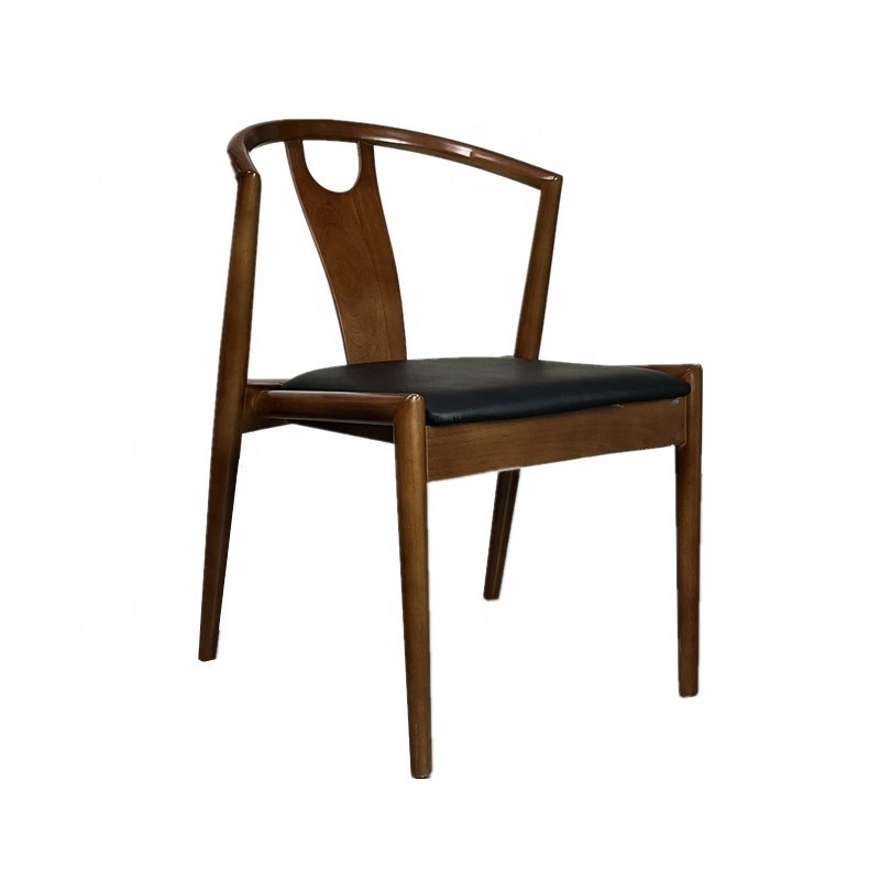 Japanischer Holz-Wingback-Stapel-Esstuhl mit verstellbarer Höhe und Anpassung