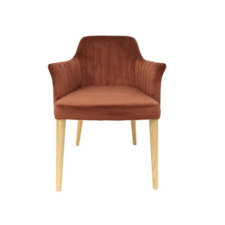 Restaurantmöbel Samt Esszimmerstuhl mit Massivholzbeinen und KEINE gefaltete Gestaltung