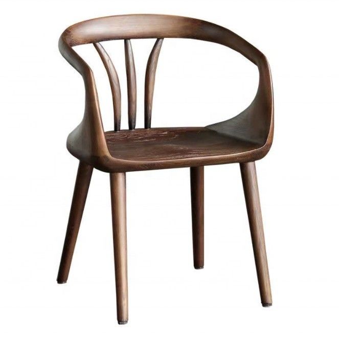 Schwarze Walnuss Luxus Speisesessel Massivholz Rückenstuhl Moderne nordische Freizeit Speisesessel für ein elegantes Essen