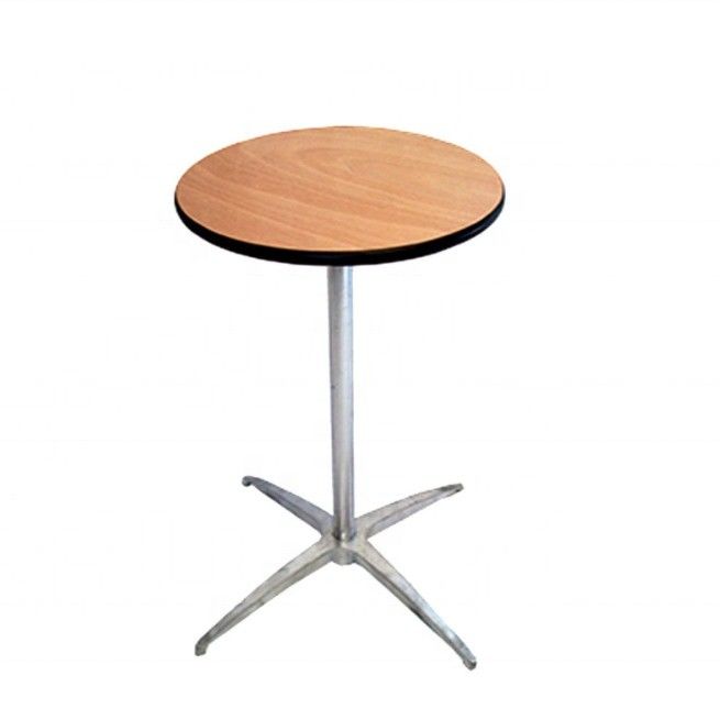 Maßgeschneiderte Farbe Holzquadrat Runder Tisch mit Metallrahmen für Restaurantcocktails im modernen, einfachen nordischen Design