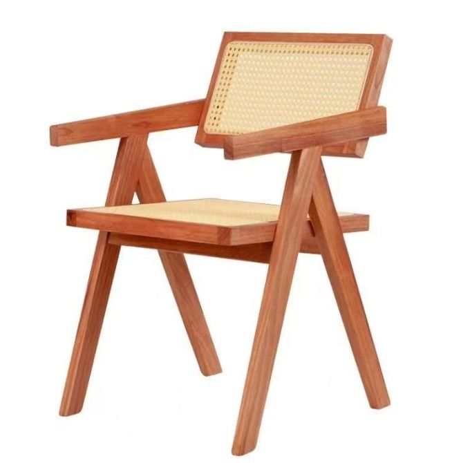 Moderne Design-Stil Speisesaal Möbel Luxus Rattan Massivholz Restaurantstuhl mit Armlehne