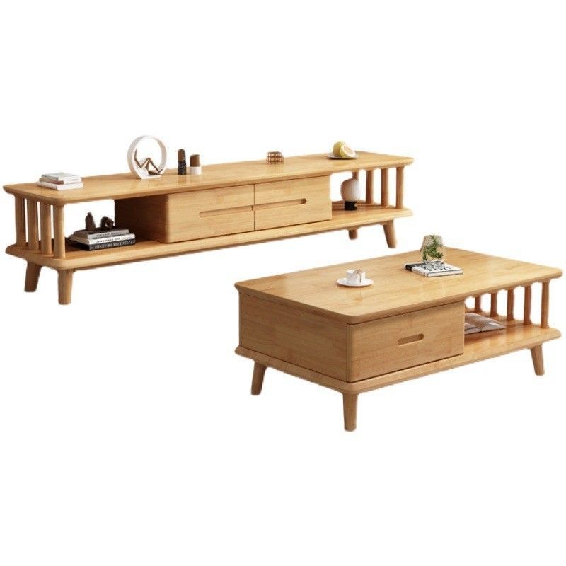 Moderne Massivholz-TV-Tisch-TV-Stände Schränke für Wohnzimmer Allgemeine Wohnmöbel Lackierte Oberfläche